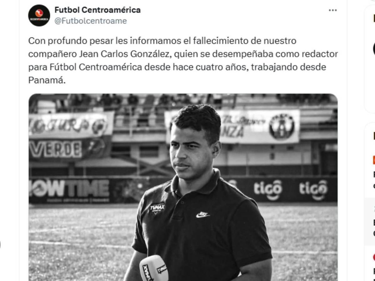 Consternación por muerte de Jean Carlos González: El dolor nos golpea