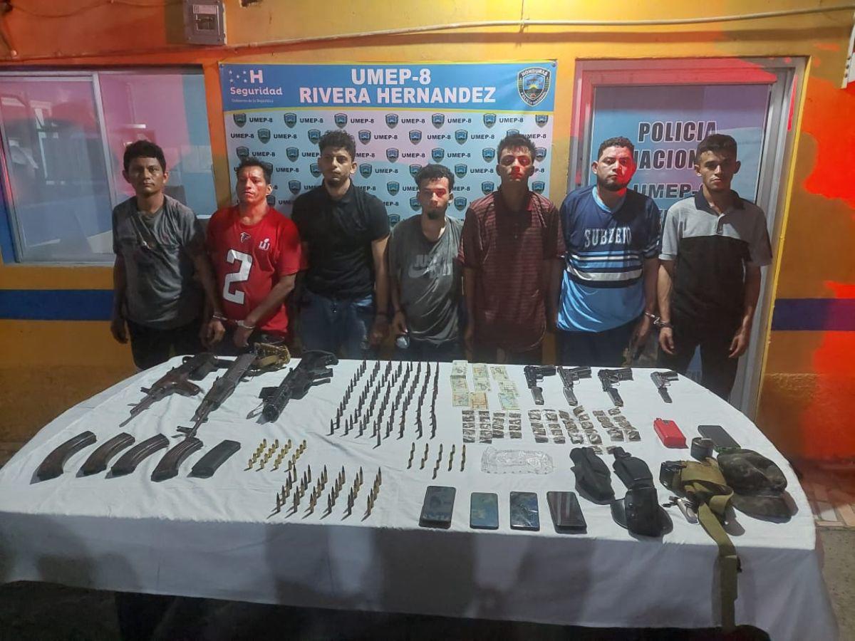 Caen siete supuestos miembros de la MS con armas y droga