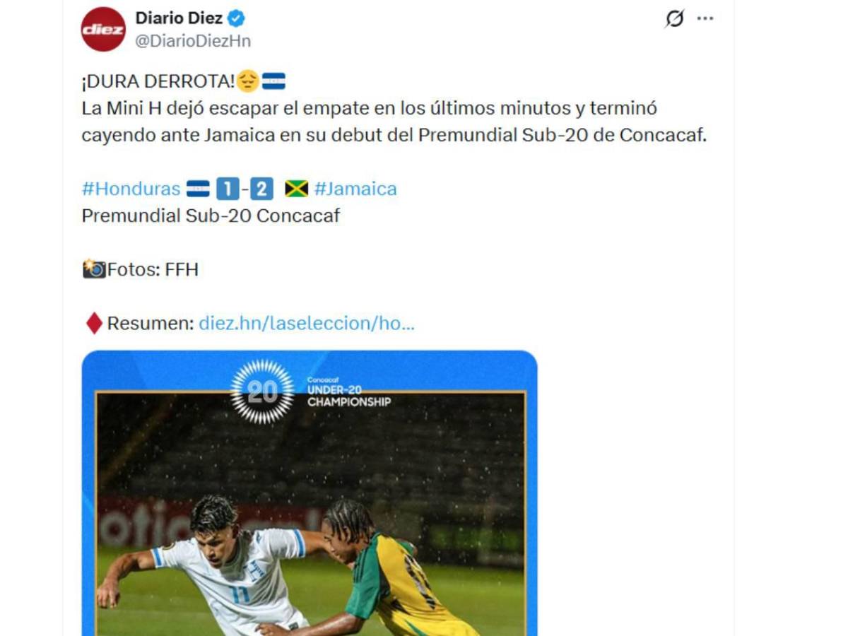 Dolor por Honduras y señalan al culpable tras debut en Premundial Sub-20