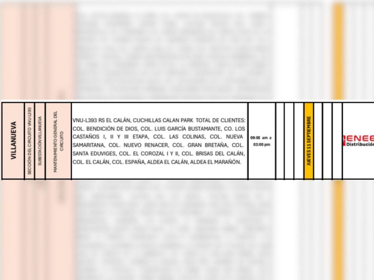 Amanecerán sin luz en masivos barrios de SPS este jueves 11 de septiembre