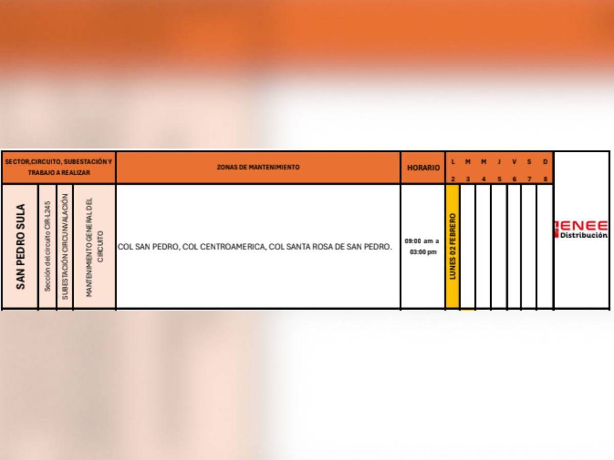 Estas colonias de SPS no tendrán luz este lunes 2 de febrero