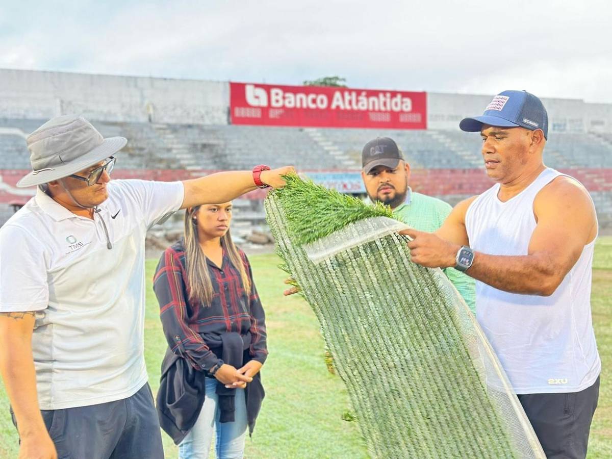 En fotos: los nuevos avances de la nueva grama híbrida del estadio Ceibeño