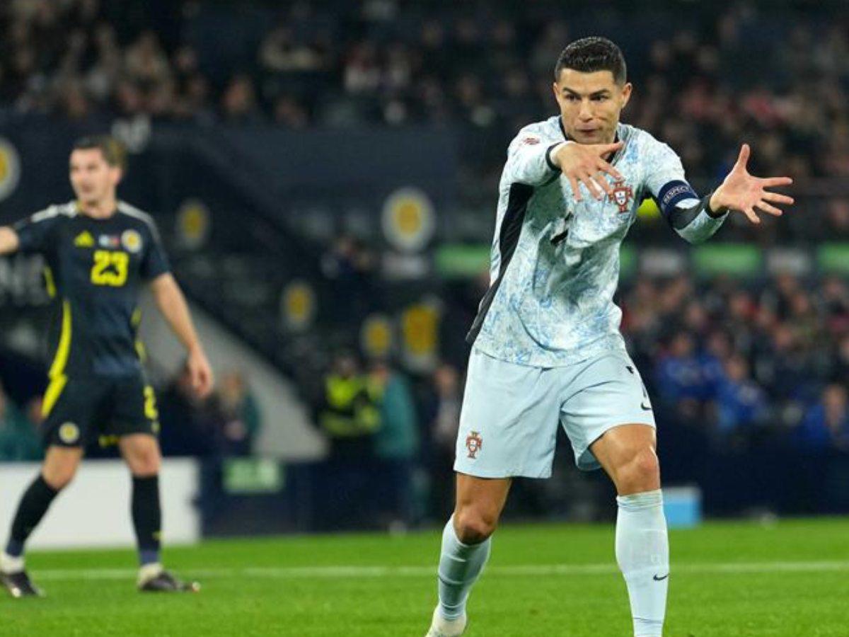 Cristiano Ronaldo durante el partido del la UEFA Nations League que han jugado Escocia y Portugal en Glasgow.
