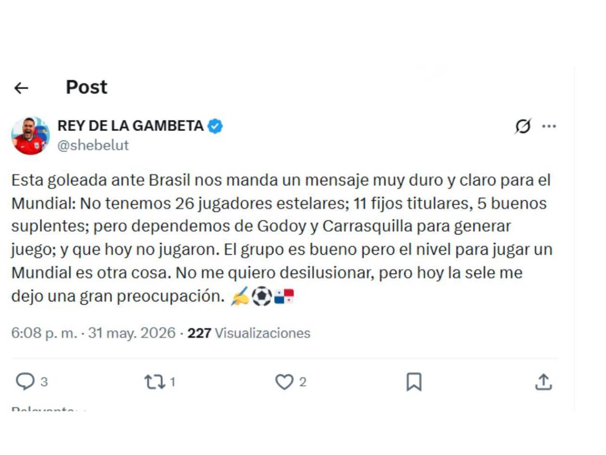Brasil mete miedo, Panamá reacciona con dolor y Chepe Bomba no se guarda nada
