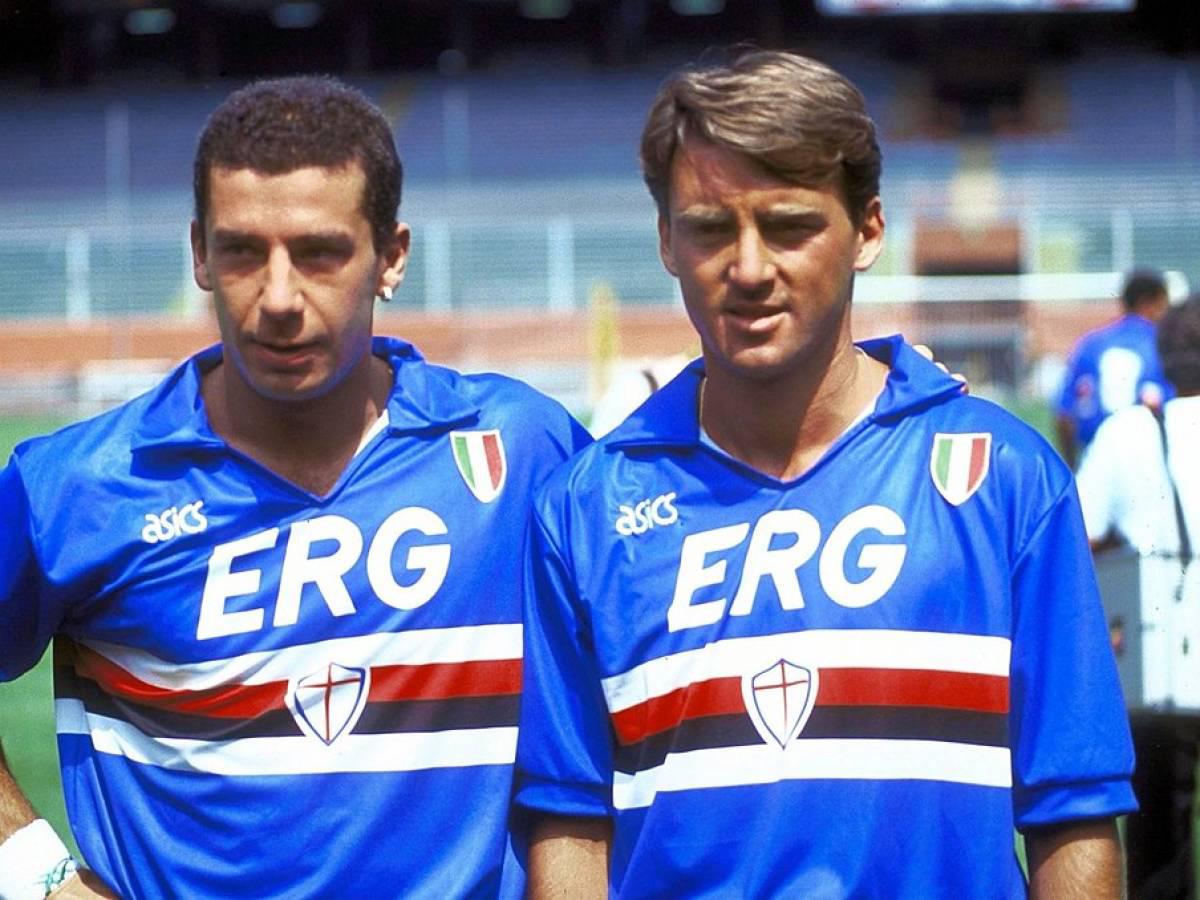 Vialli compartió con Roberto Mancini en la Sampdoria. Se hicieron muy amigos.