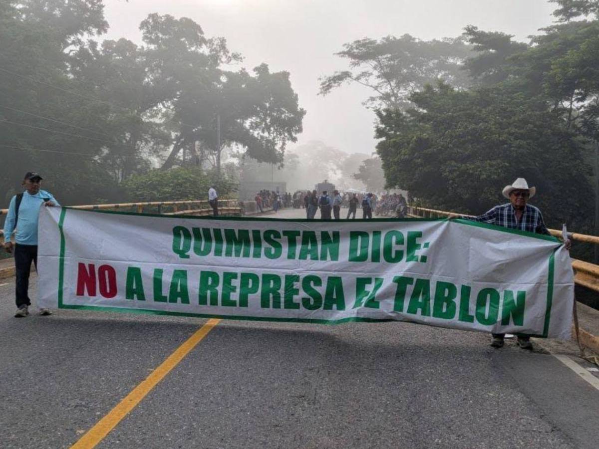 No a la represa El Tablón: pobladores de Quimistán bloquean la CA-4