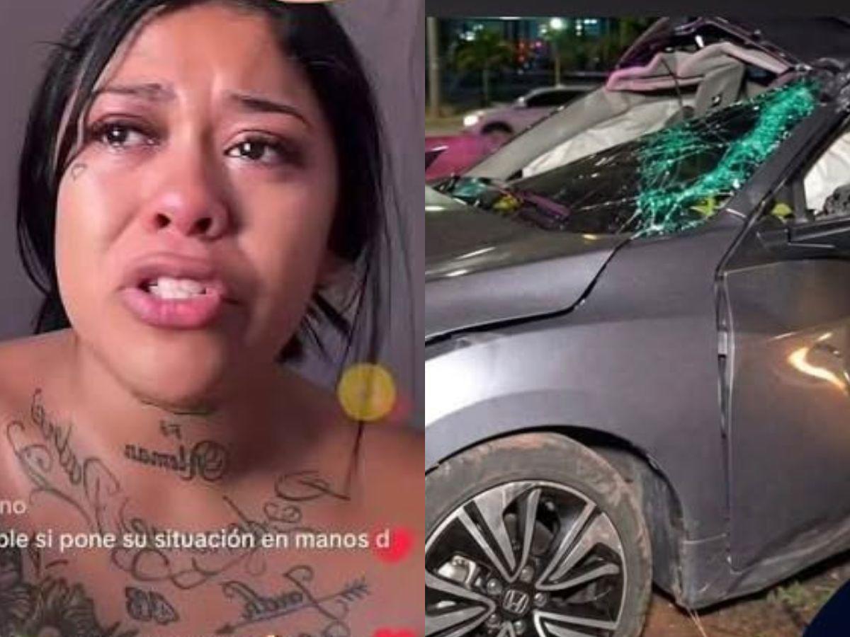 Famosa tiktoker hondureña sufre aparatoso accidente en Tegucigalpa