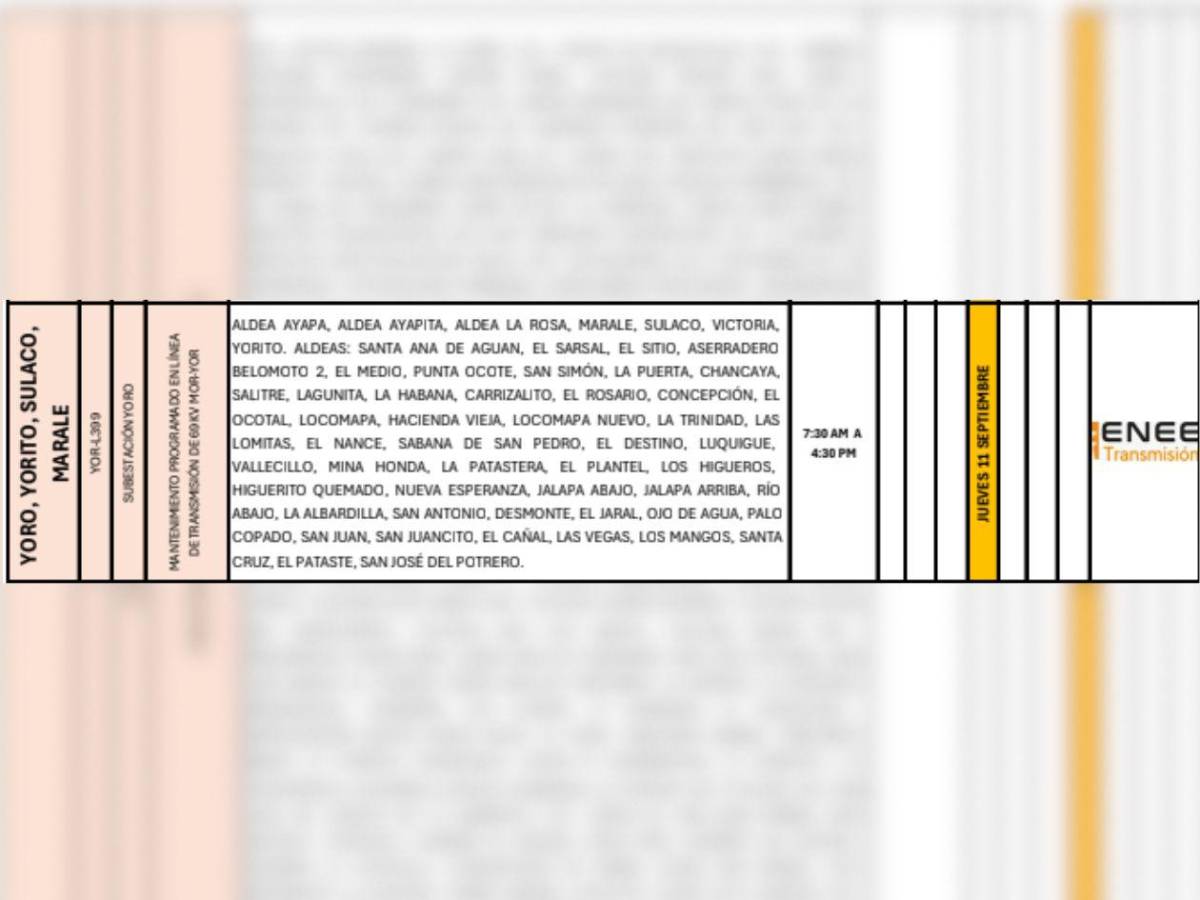 Amanecerán sin luz en masivos barrios de SPS este jueves 11 de septiembre