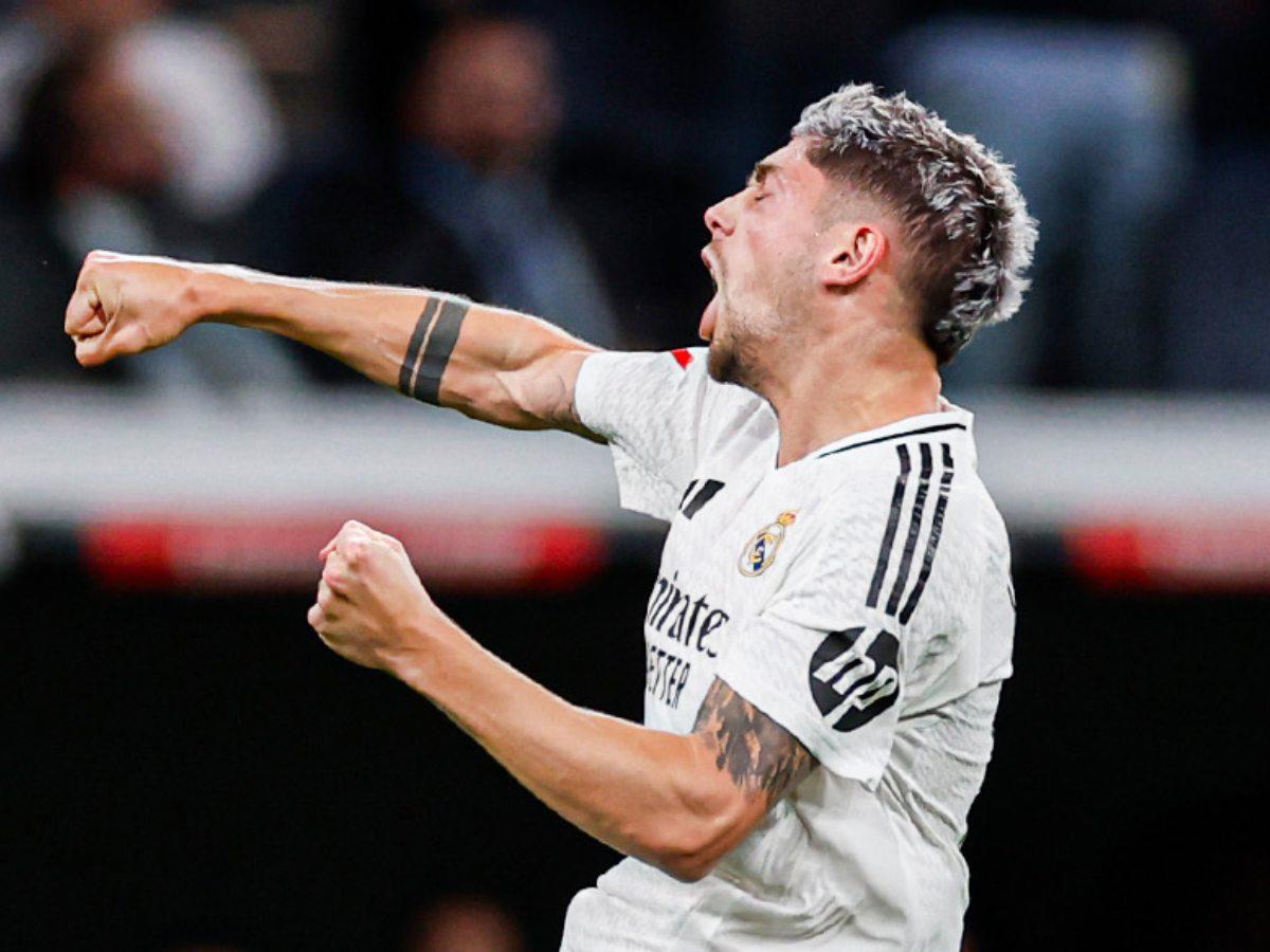 El grito eufórico de Fede Valverde tras su gol.