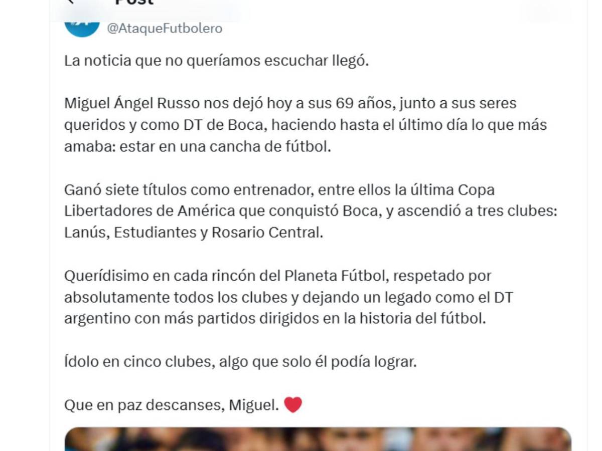 Miguel Ángel Russo murió: Consternación, causa de su muerte y petición de familia