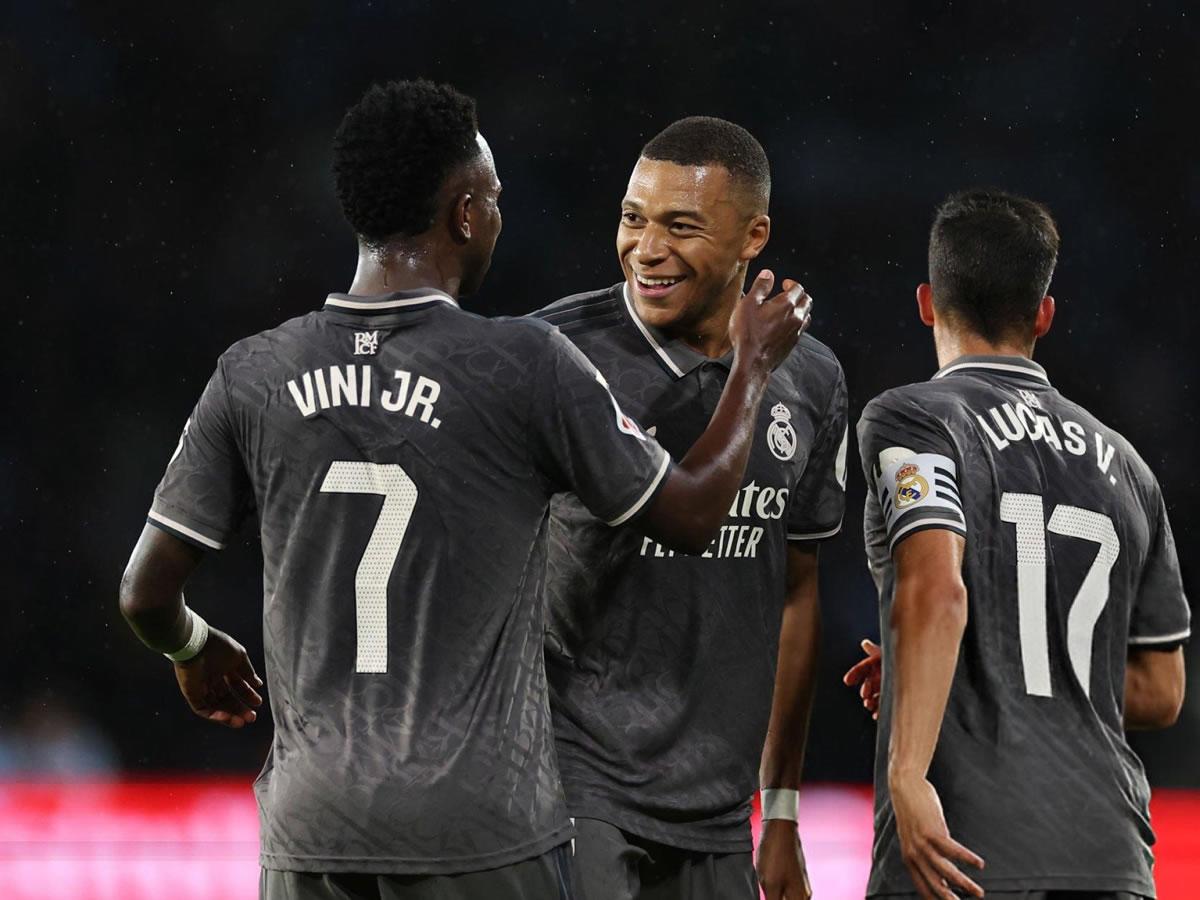 Mbappé y Vinicius, goles: Real Madrid sufre, pero gana al Celta y presiona al Barça en LaLiga