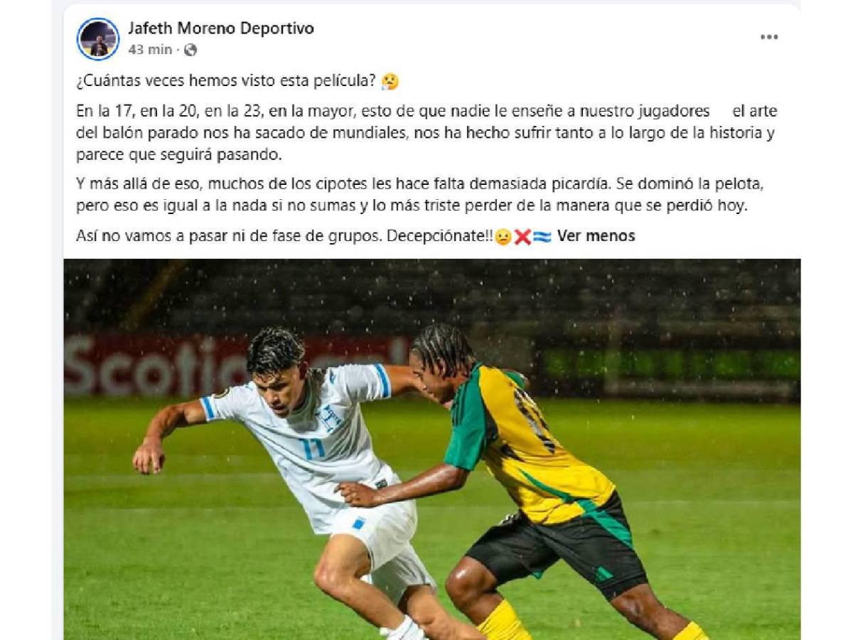 Dolor por Honduras y señalan al culpable tras debut en Premundial Sub-20
