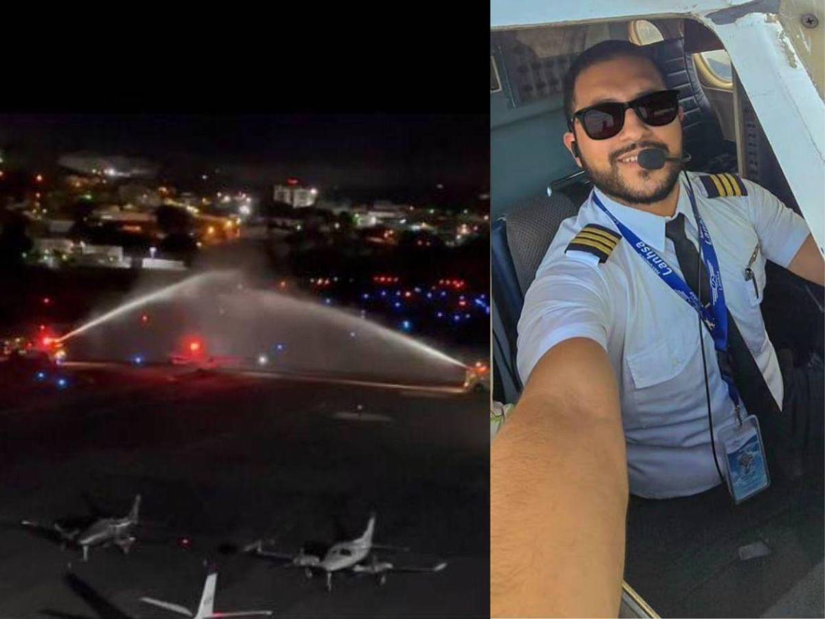 ¿Qué significa? Con arco de agua reciben cuerpo del piloto Francisco Lagos