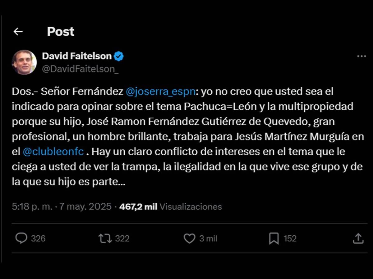 Faitelson destapa problemas de adicción de José Ramón, quien lo llamó sicario