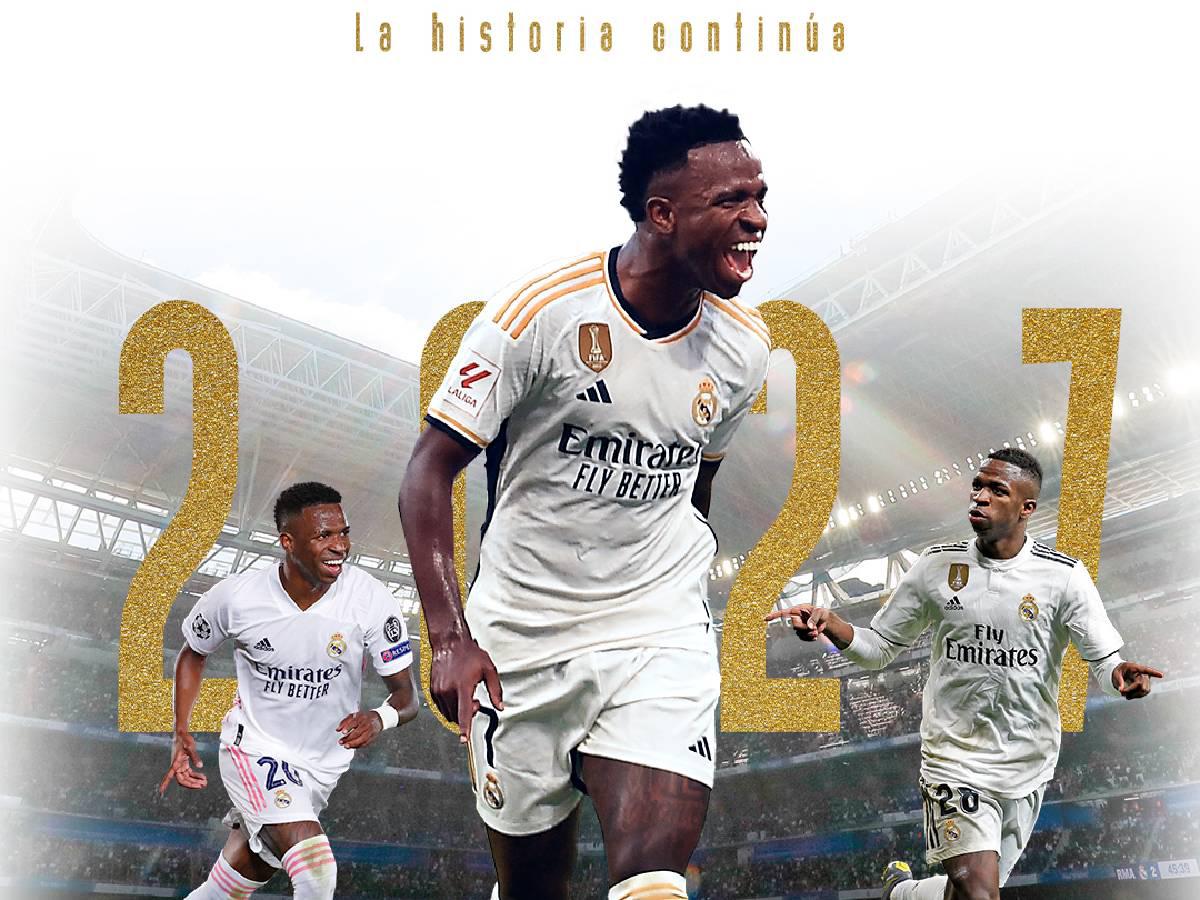 Oficial: Real Madrid anuncia la renovación de Vinicius hasta 2027