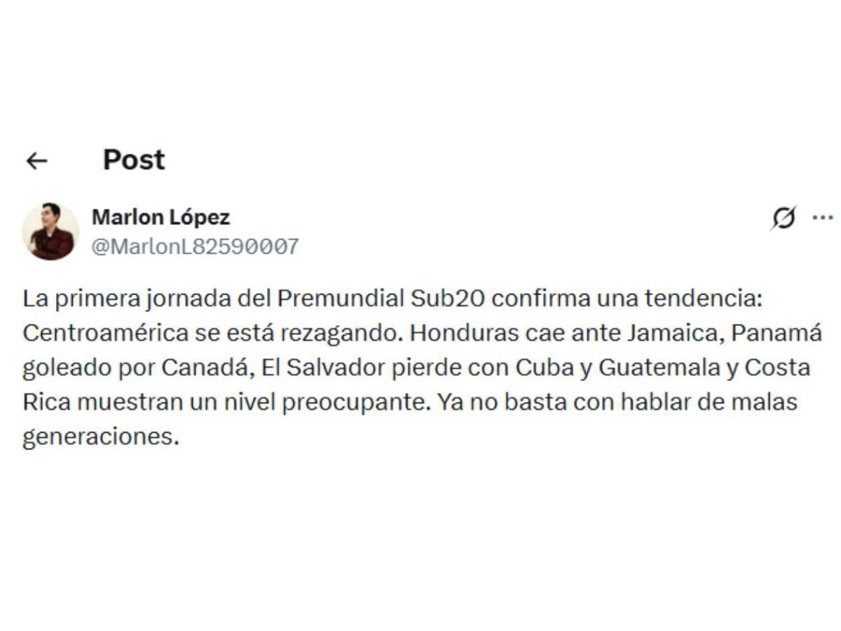 Dolor por Honduras y señalan al culpable tras debut en Premundial Sub-20
