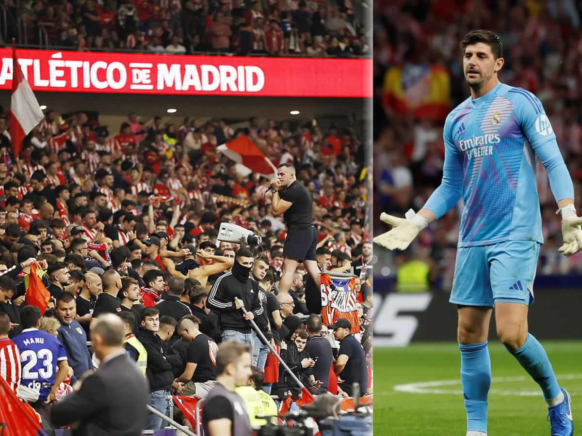 Hincha del Atlético que tiró encendedores a Courtois llevaba un arma en el estadio