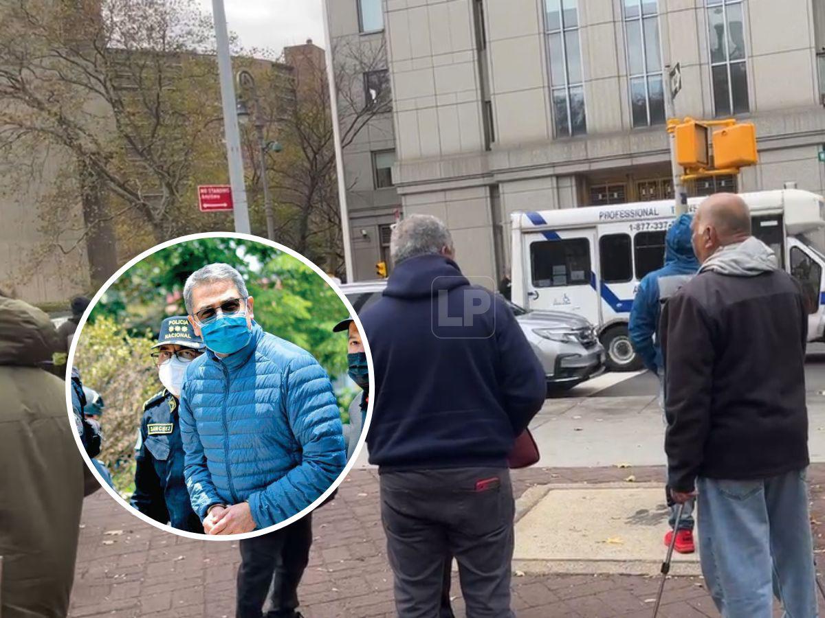 Con frío y poca gente, Juan Orlando se alista para presentarse ante Kevin Castel