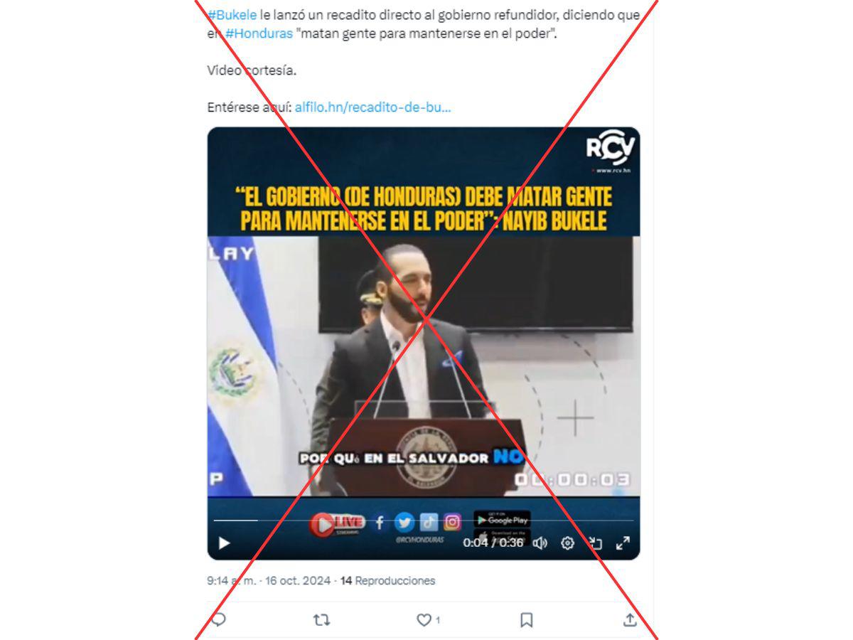 <p>Captura de pantalla a una publicación de X/Twitter hecha el 16 de octubre de 2024. </p>