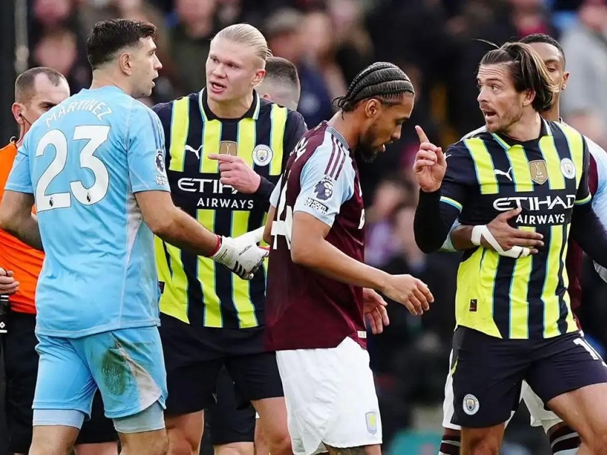 Emiliano ‘Dibu‘ Martínez se las tuvo con Jack Grealish y Erling Haaland.