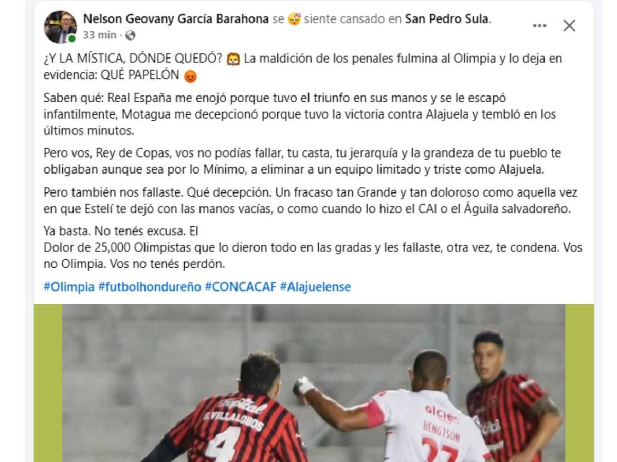 Alajuelense se burla cruelmente del Olimpia e indignación en Honduras