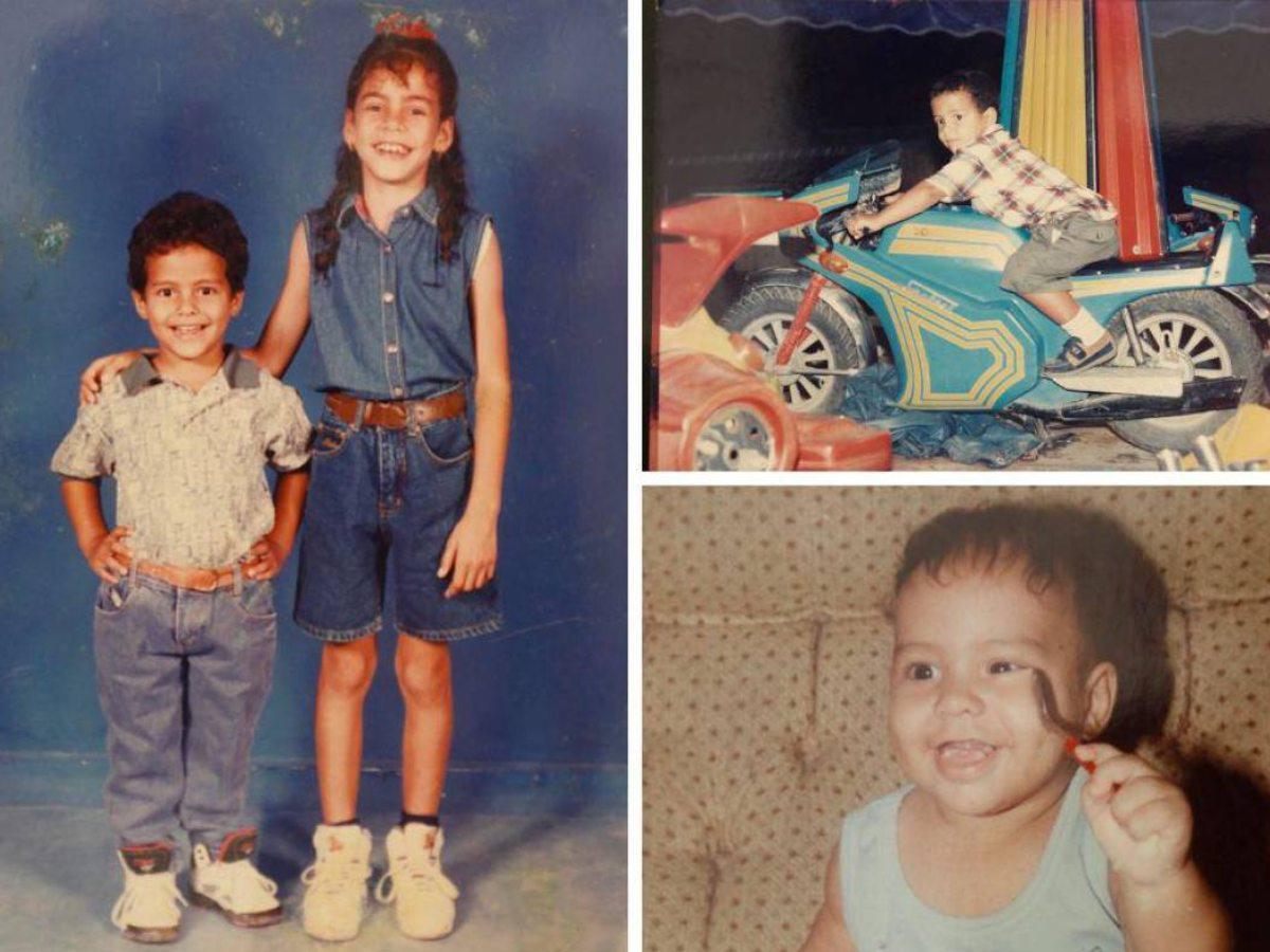 Las imágenes muestran momentos de Edrick durante su niñez. Con su hermana mayor tuvo una relación muy cercana.