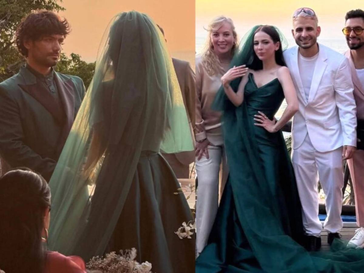 La cantante Paty Cantú se casó vestida de verde