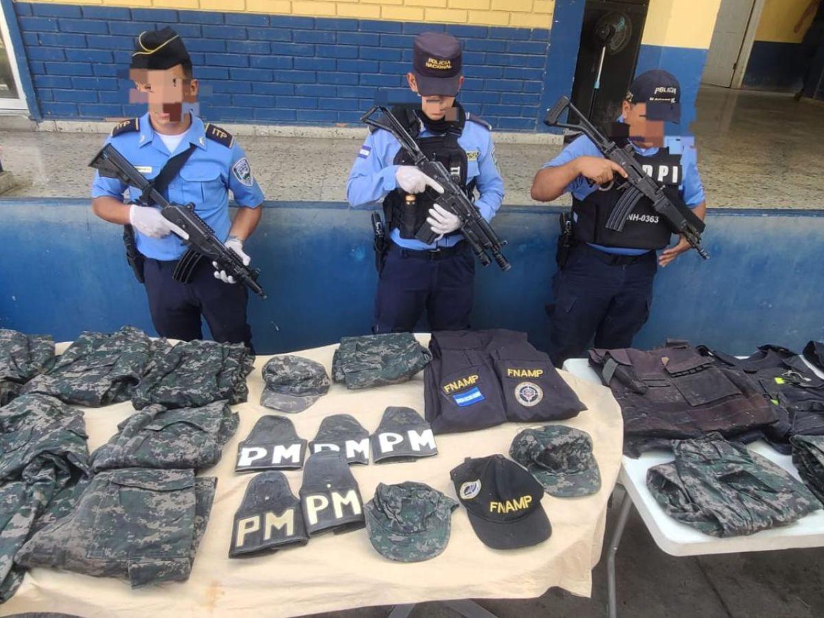 La indumentaria militar y policial en manos de la Pandilla 18