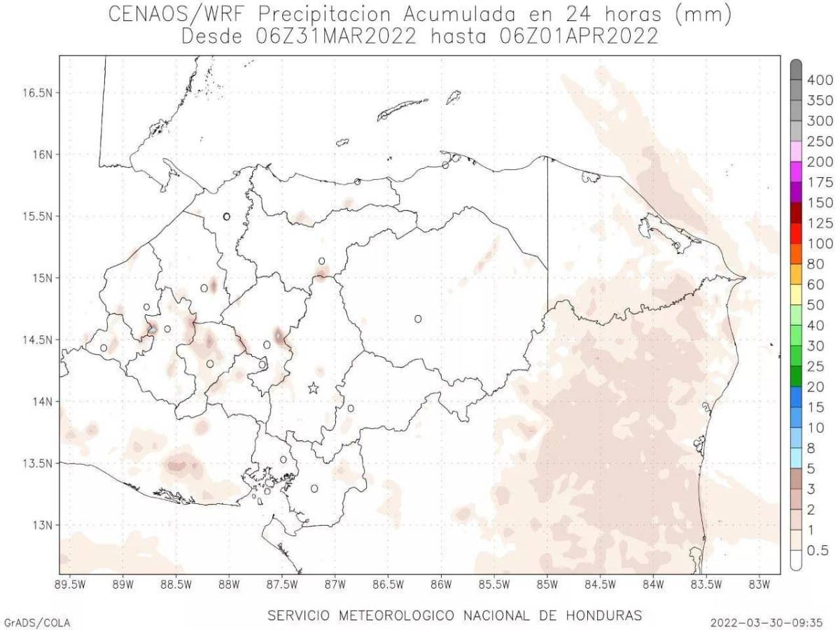 Durante la tarde, las temperaturas seguirán en ascenso en casi todas las regiones del territorio nacional, indicó Copeco.