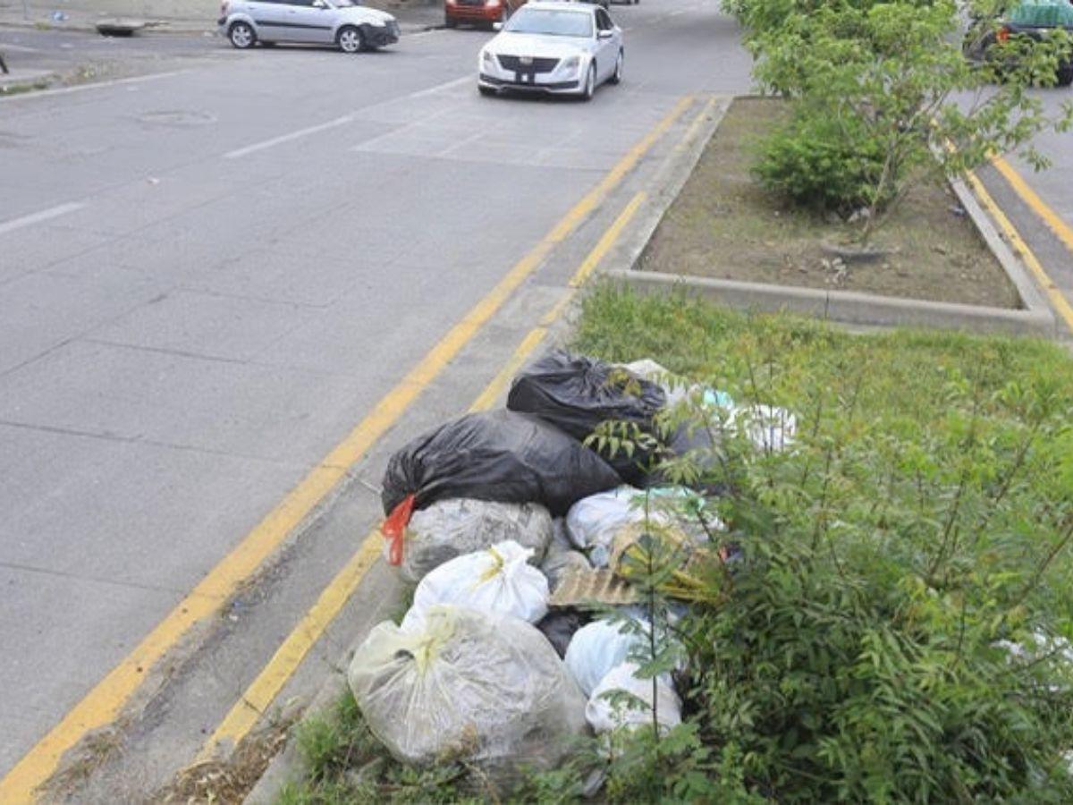 La mediana de la transitada avenida Júnior está convertida en un enorme basurero