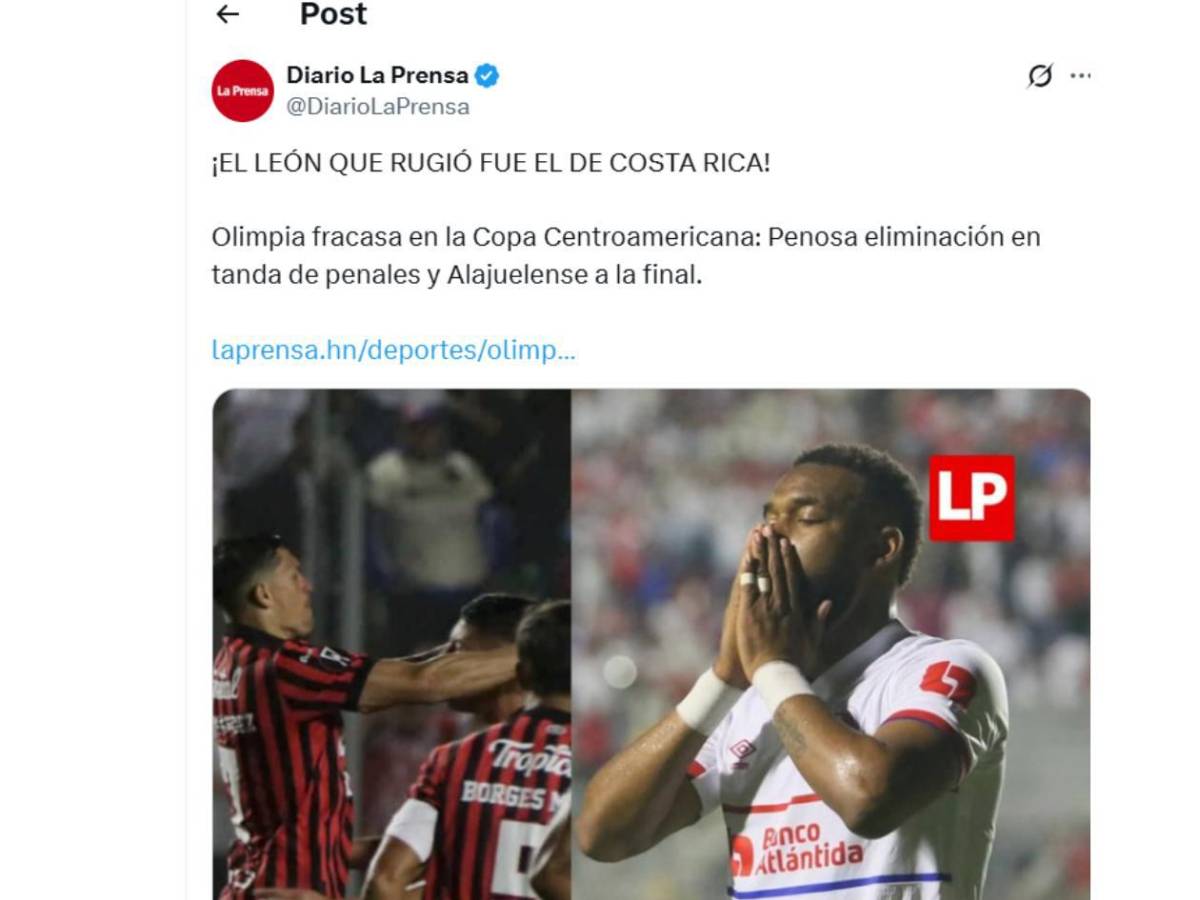 Alajuelense se burla cruelmente del Olimpia e indignación en Honduras