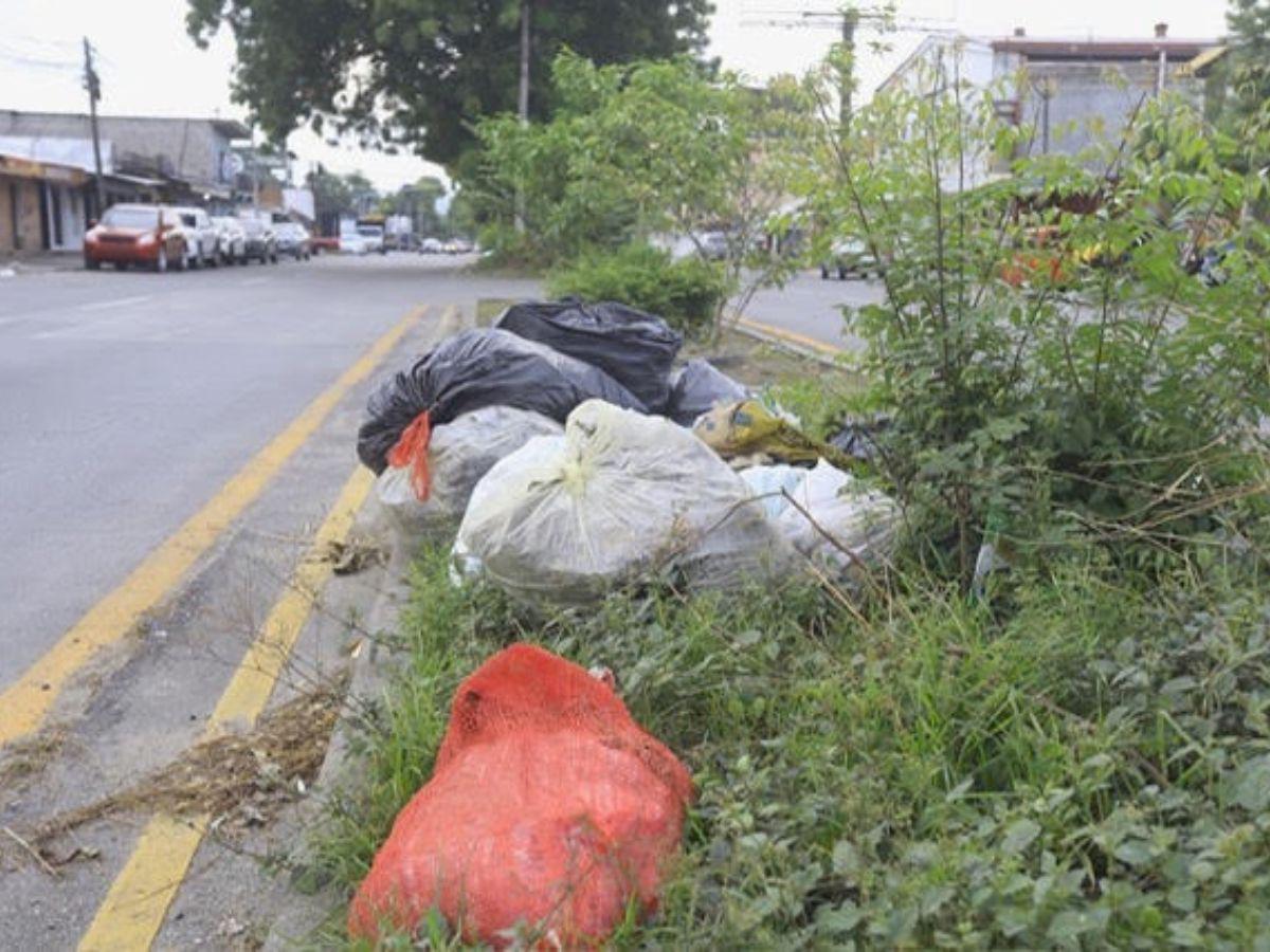 La mediana de la transitada avenida Júnior está convertida en un enorme basurero