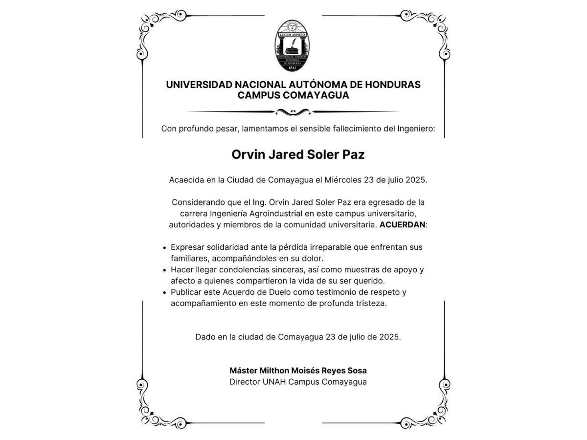 Conmoción por muerte de Jared Paz, hijo de funcionario, en Comayagua