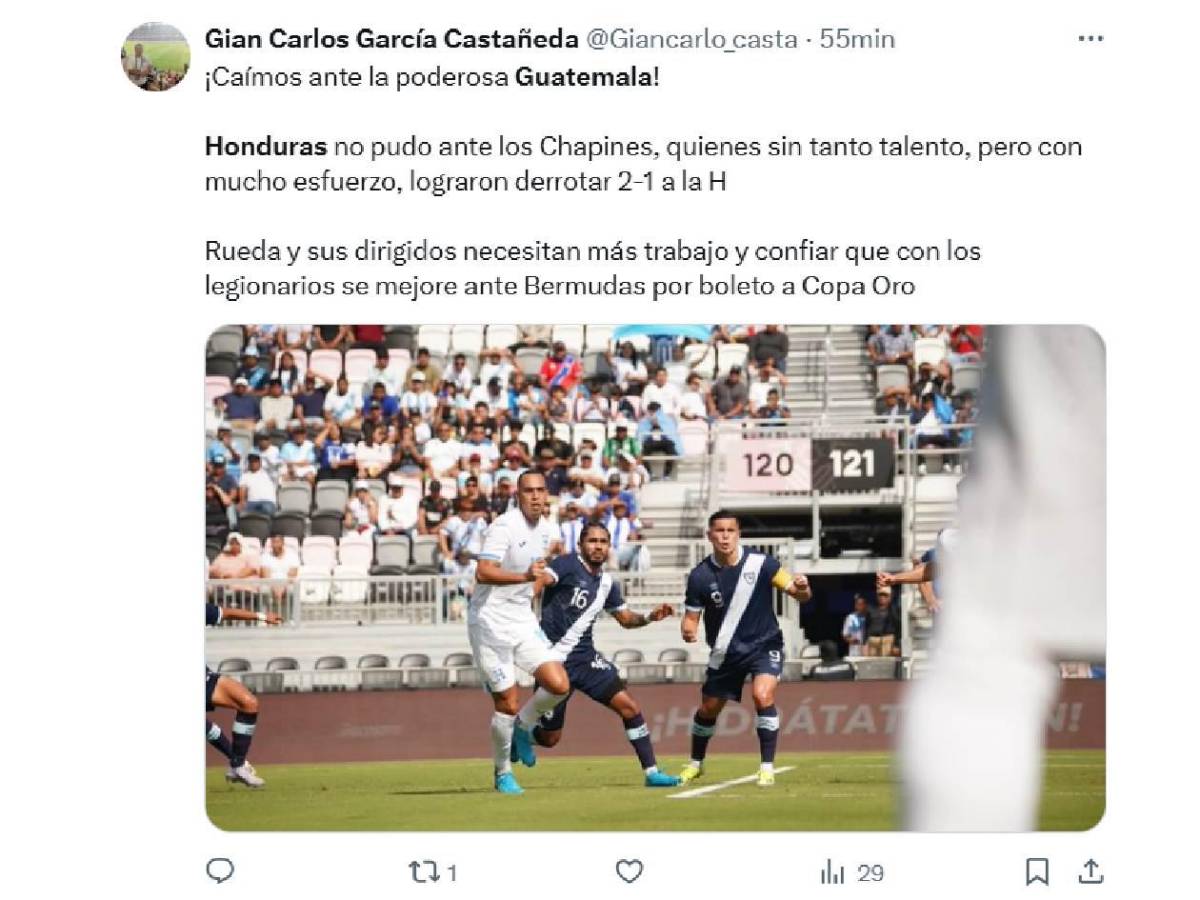 Lo que dice la prensa deportiva tras derrota de Honduras vs Guatemala
