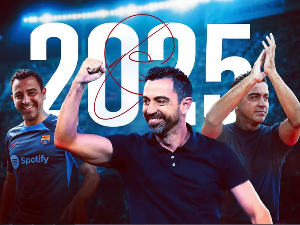 Oficial: Xavi renueva con el Barcelona hasta el año 2025