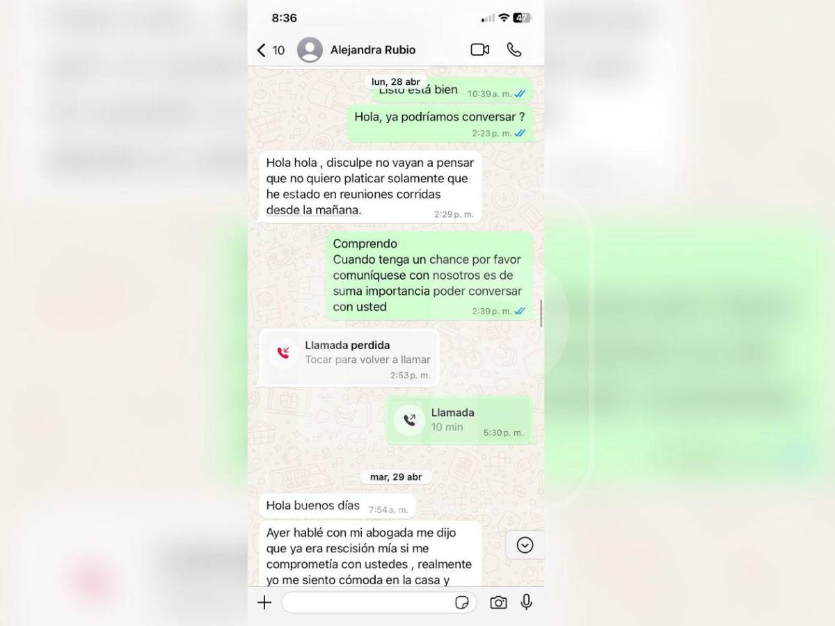 Chats, documentos y amenazas: La polémica de Alejandra Rubio con agente inmobiliaria