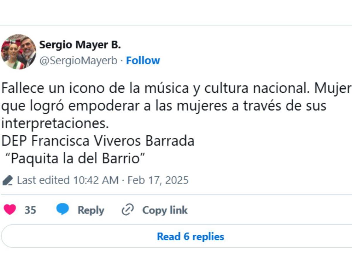 Famosos lloran por la muerte de Paquita la del Barrio