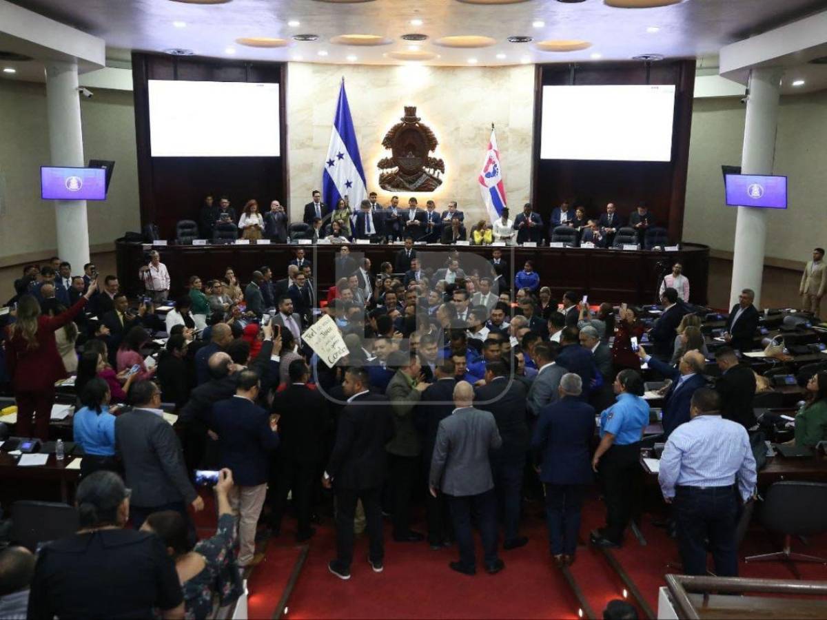 Tensión: Diputados se fueron a los empujones por destitución de Johel Zelaya