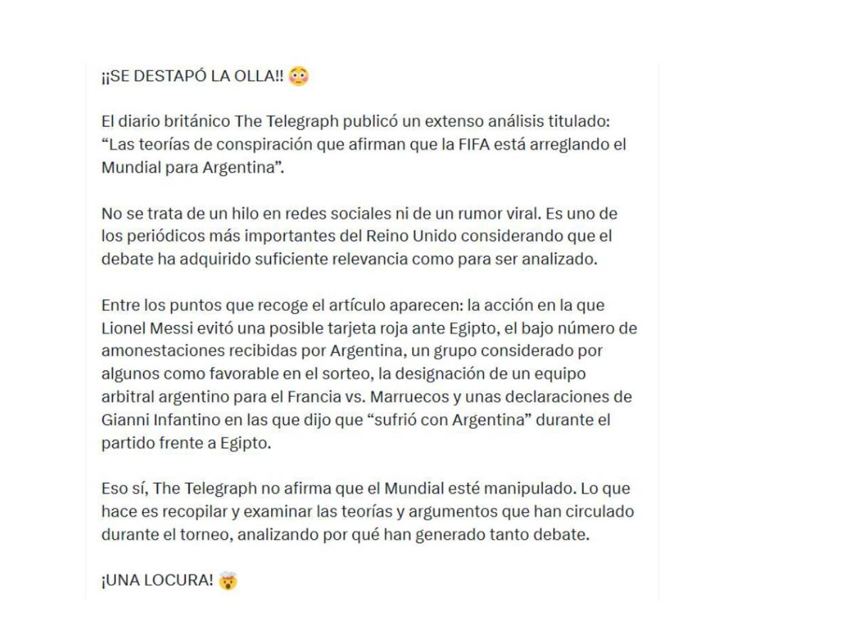 Destapan la olla:  Filtran supuestas ayudas a Argentina y Messi en el Mundial 2026
