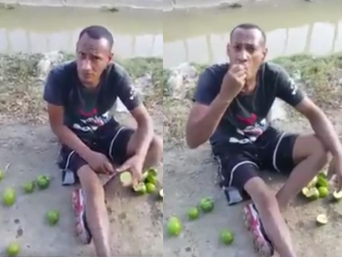 Hombre obliga a joven a comerse el costal de limones que le robó