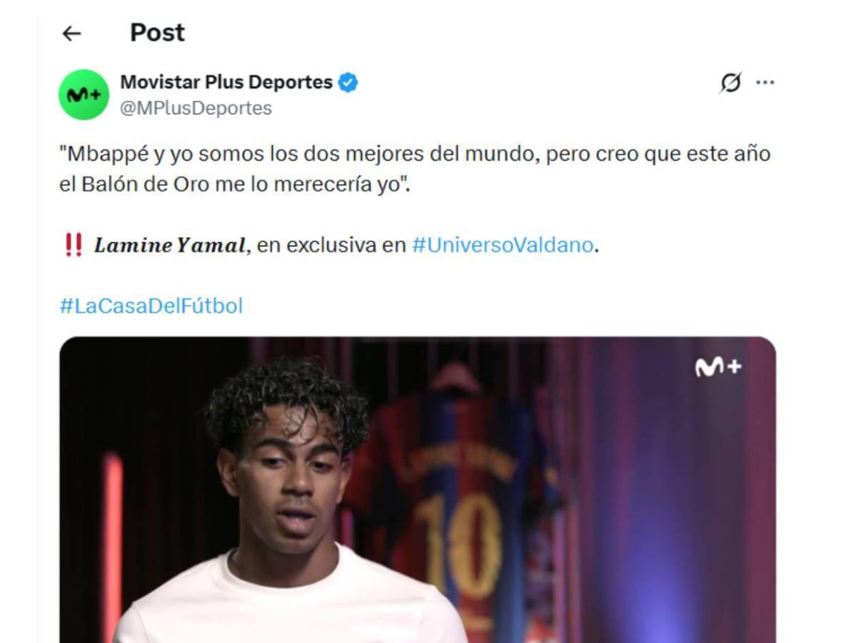 Lamine Yamal sin rodeos elige al ganador del Balón de Oro 2026