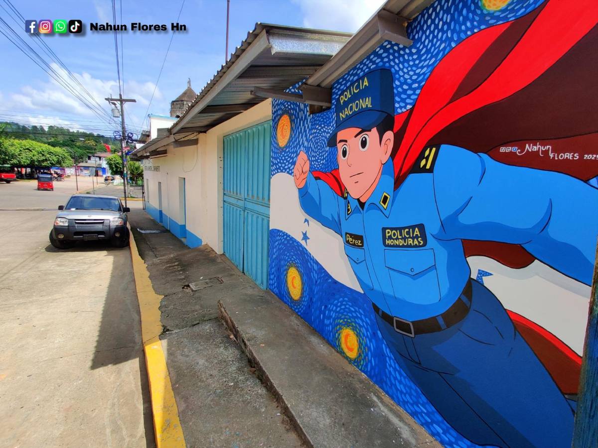 Realizan mural en homenaje al policía Kevin Pérez quien murió por rescatar a dos niños