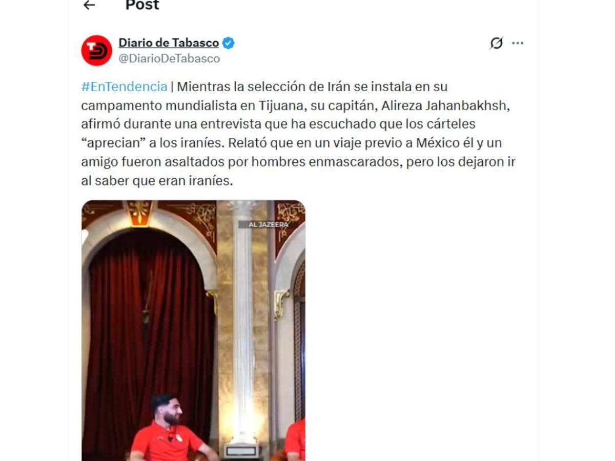 Futbolista de Irán fue retenido por cártel mexicano: Lo juro, no sé por qué