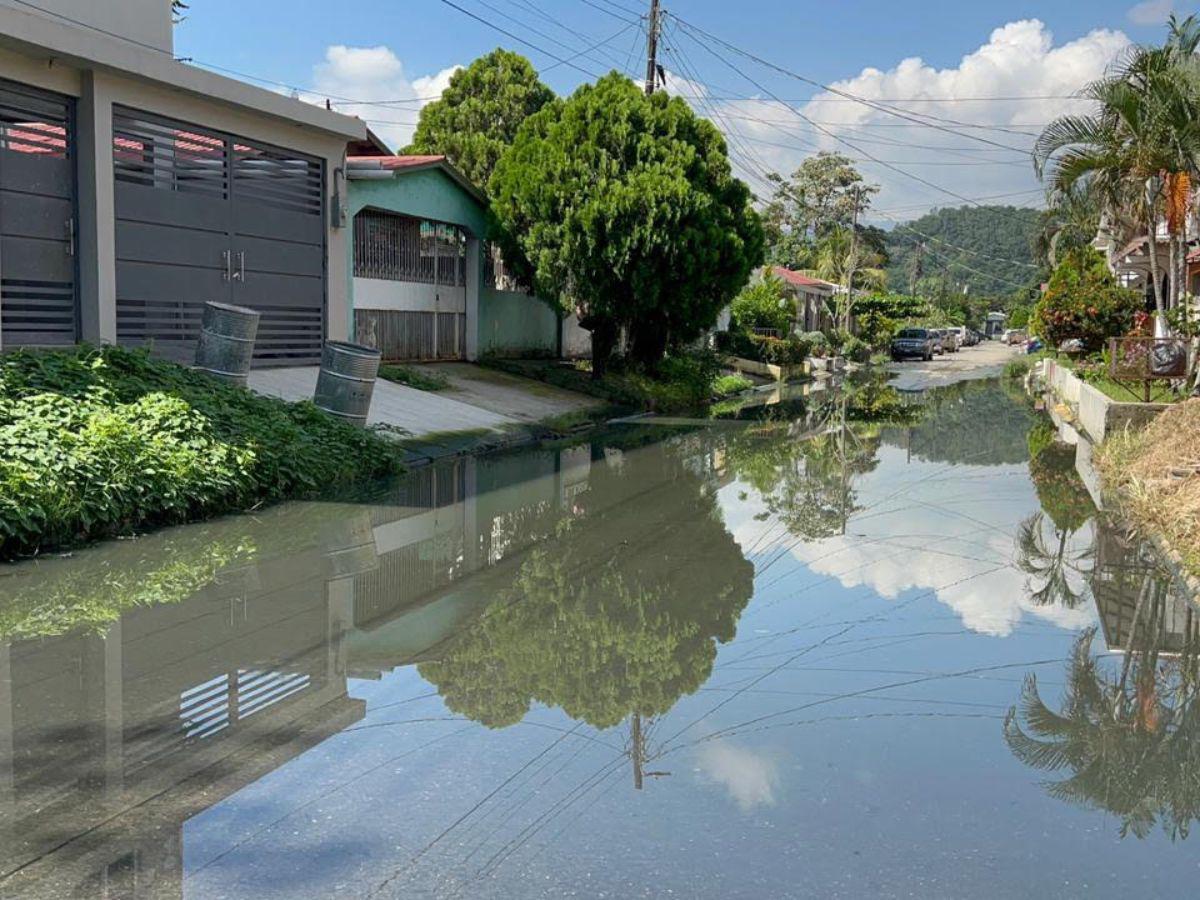 Vecinos de la Miguel Ángel entre el humo de la protesta y la inundación de las aguas negras