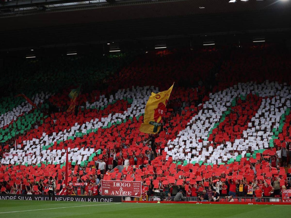 El impresionante homenaje a Diogo Jota y su hermano en Anfield