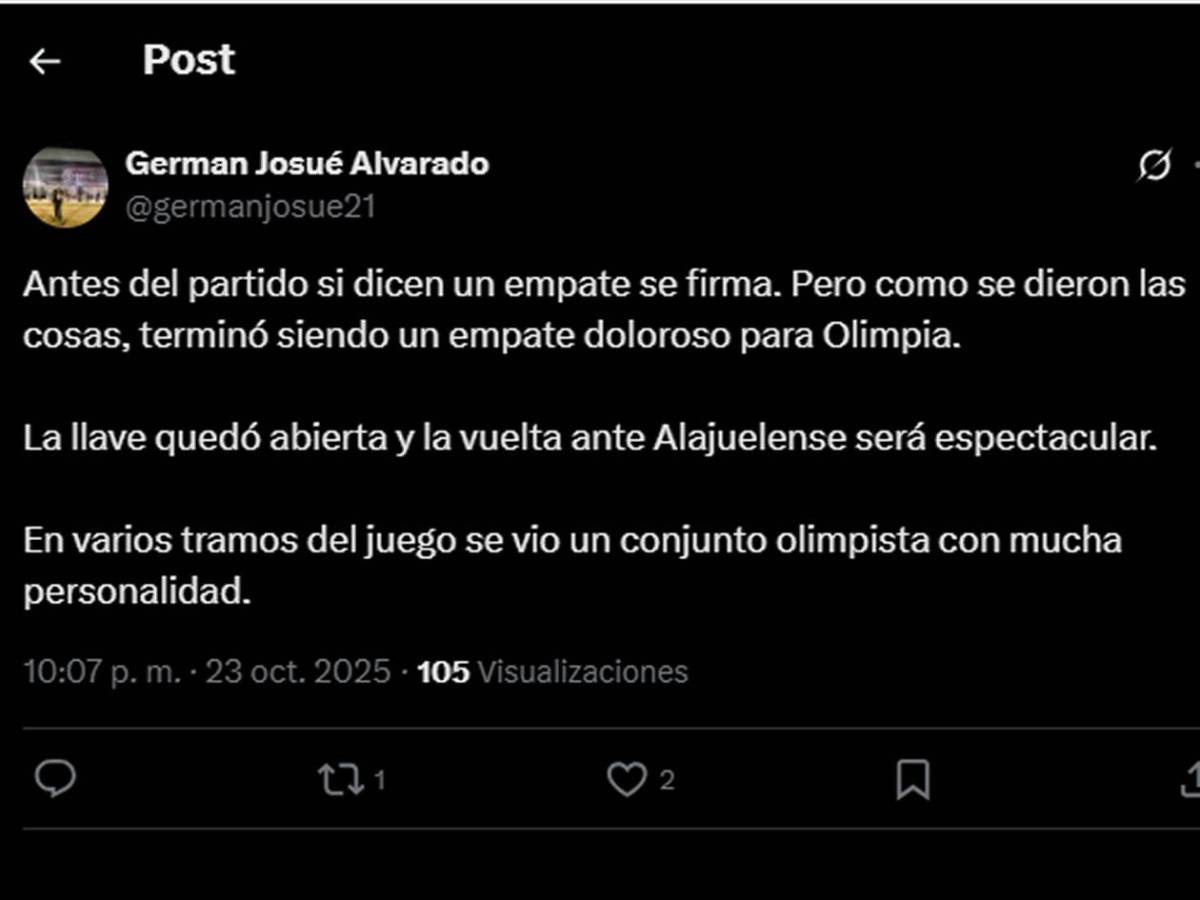 Prensa reacciona a la ventaja de Olimpia ante Alajuelense tras empate: alarma en Costa Rica