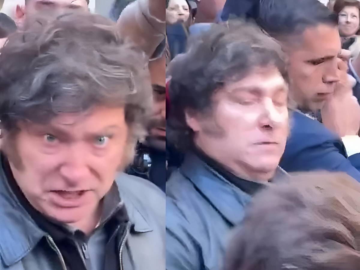 Javier Milei es golpeado en la cara con un micrófono por periodista