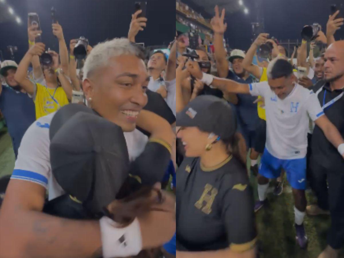 Así celebró Supremo su primer gol con Milagro Flores en el estadio Morazán