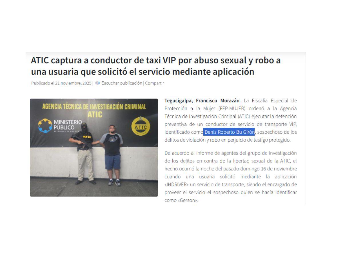 El lado oscuro de un taxista VIP: arrestado por presunto abuso a una clienta