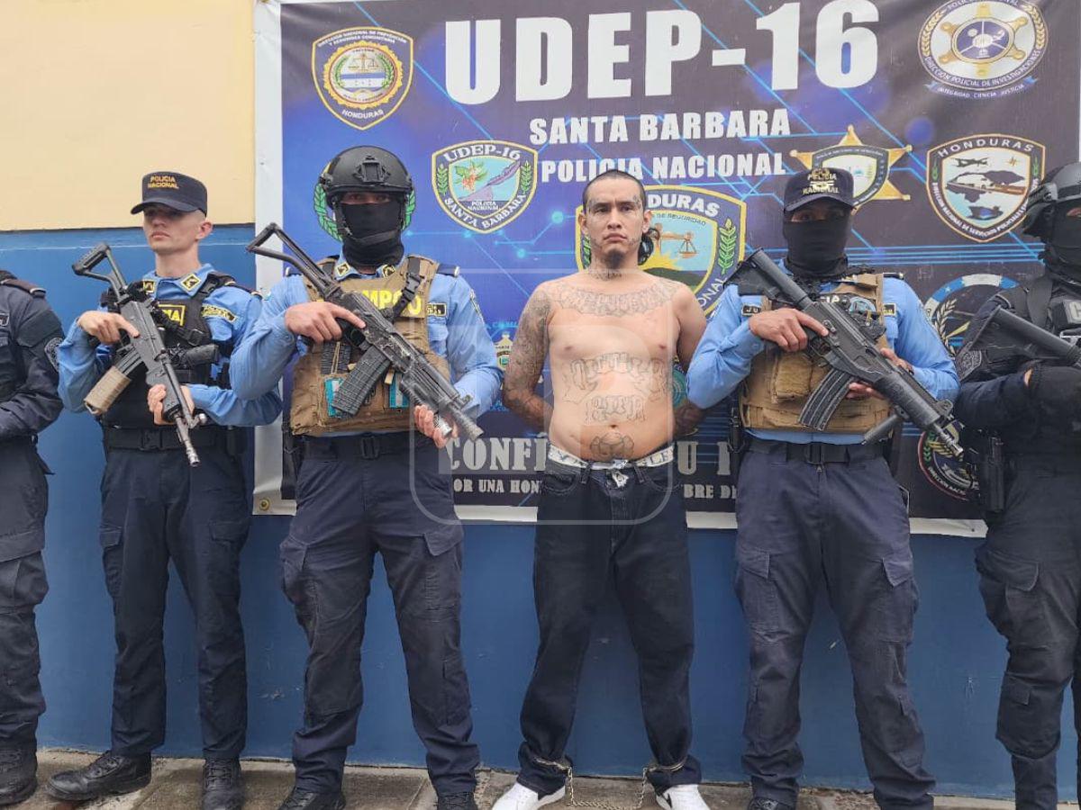 Cae en Santa Bárbara presunto pandillero élite de la 18 con alerta salvadoreña